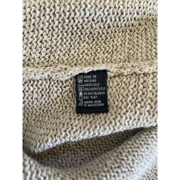 August Silk Women Tan Short Sleeve Large Button Acrylic Ribbon Knit Cardigan XL - Picture 7 of 8